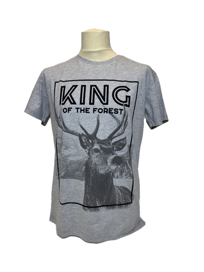 T-Shirt Vronikaa King of the Forest, Grau-melange